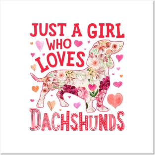 Just A Girl Who Loves Dachshunds Posters and Art